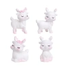 Cute pink deer figurines with micro-landscape creativity, DIY garden decorations and accessories, and small table ornaments for cars Item Picture